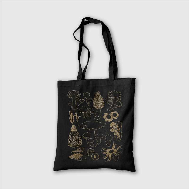 Hongos de CR - tote bag negro