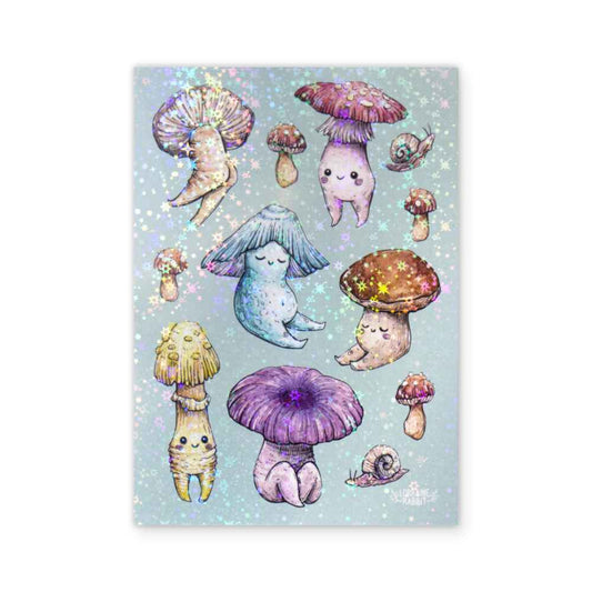 Honguitos felices - print holográfico