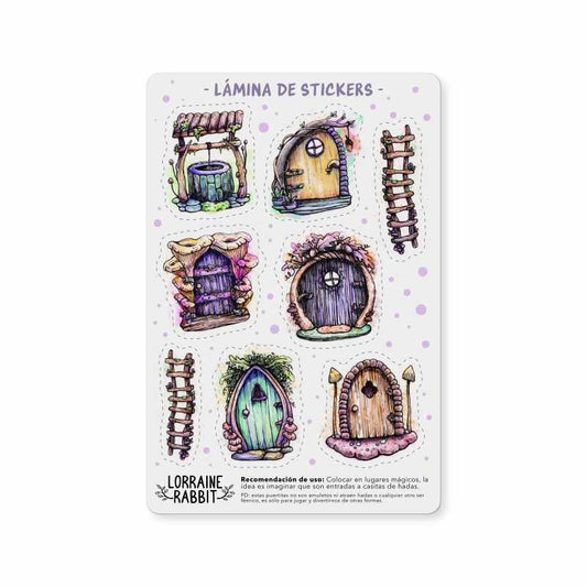 Puertitas - lámina de stickers