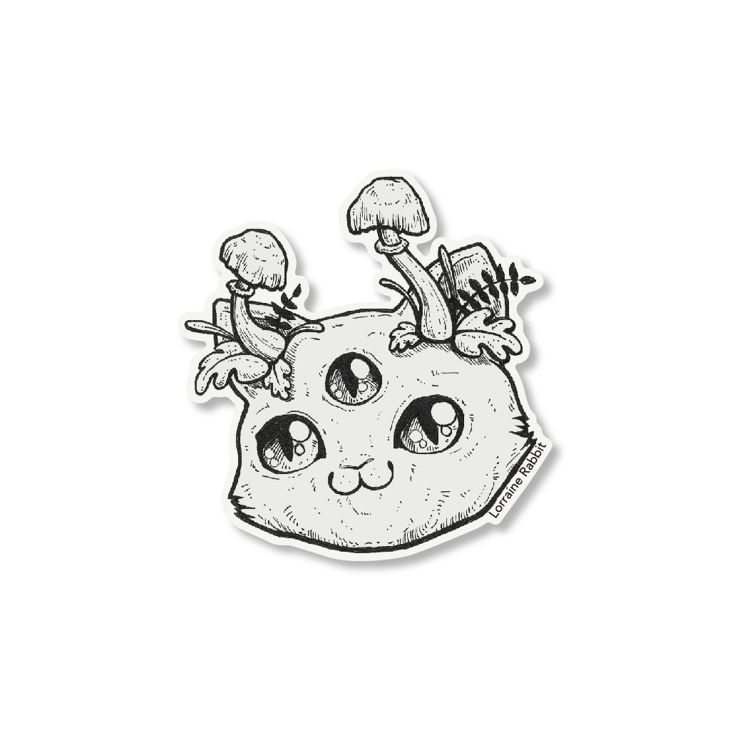 Gatito con 3 ojos - sticker