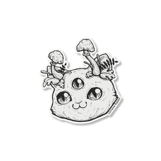 Gatito con 3 ojos - sticker