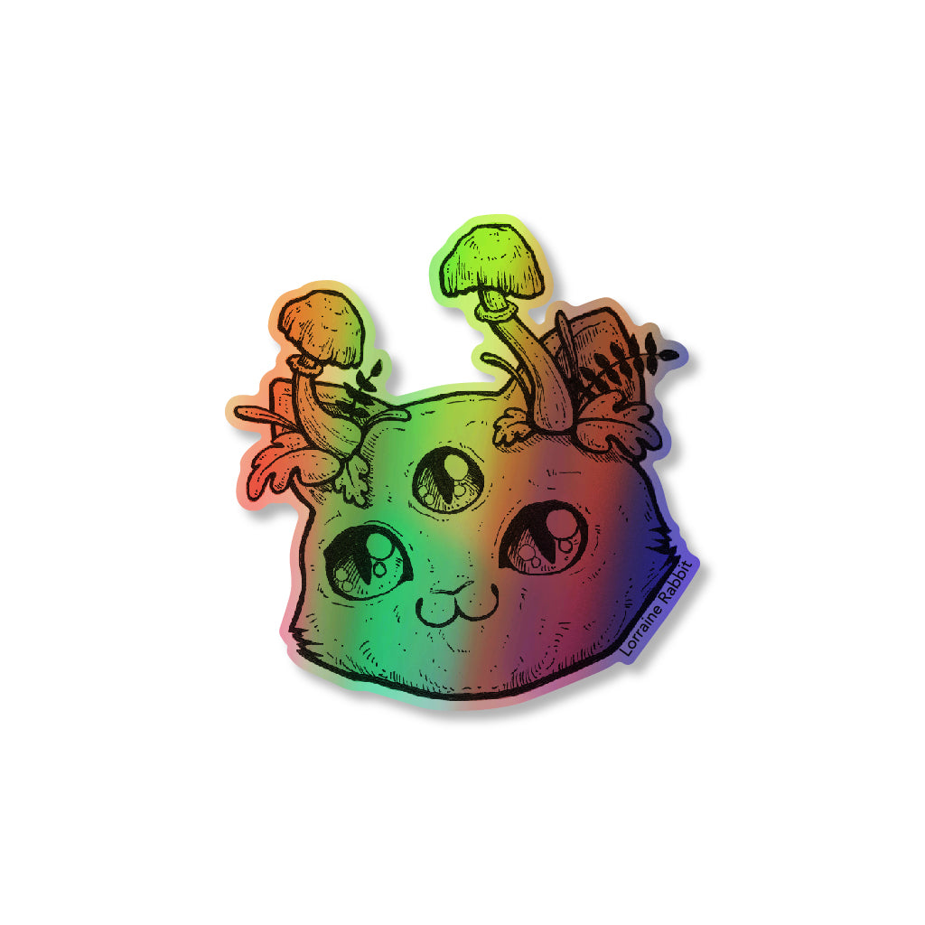 Gatito con 3 ojos - sticker