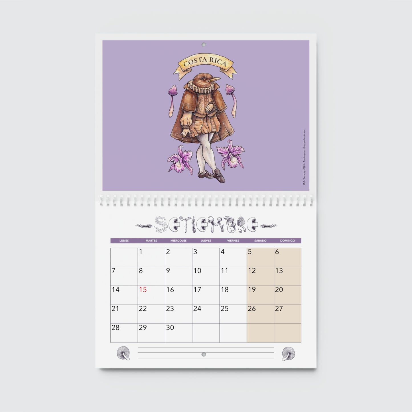 Calendario de pared 2026 (Costa Rica)