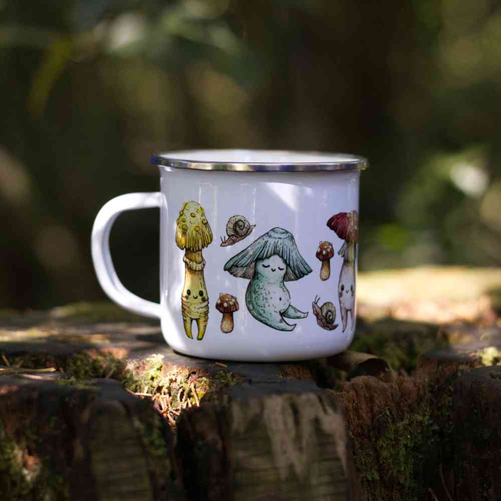 Honguitos felices - Taza de loza