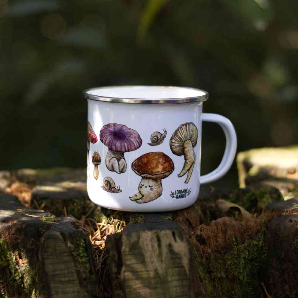 Honguitos felices - Taza de loza