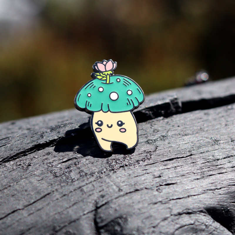 Pin Honguito flor (brilla en la oscuridad)